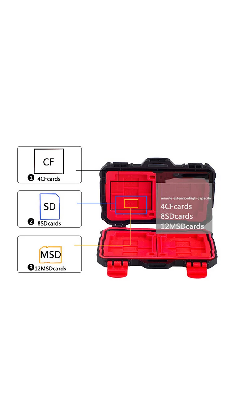 Чехол для карт памяти с защитой от утери для 4 шт. CF card SDXC MSPD XD 12 TF T-Flash чехол для хранения