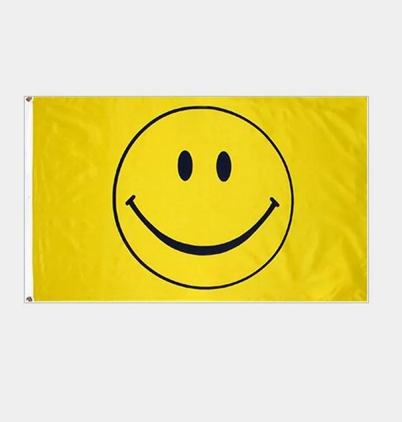 

90x150cm Smiley Smile Flag Emoji Happy Face Yellow Polyester Flag Home Decor Flying Banner 3x5 FT