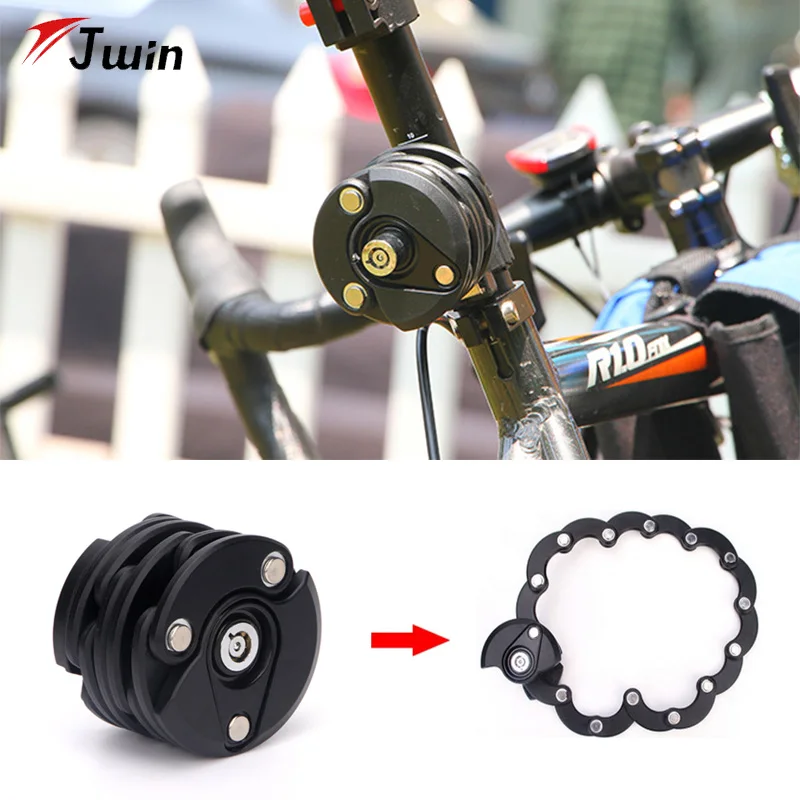Anti Theft Bike Lock Chain Folding Bicycle Mini Hamburger Cycling Locks High Security FlipLock | Спорт и развлечения