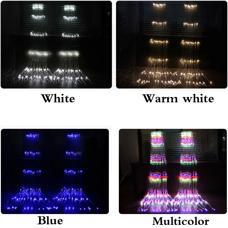 3X3 м 320Led водопад метеоритный дождь огни строки Открытый Шторы сосулька строку для рождества Свадебная вечеринка