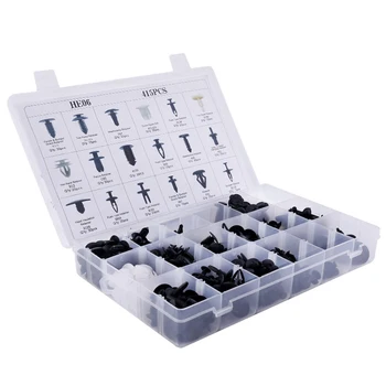 

415pcs Plastic Car Clips Rivets Fastener Fender Bumper Push Pin Clips Free Remover Tool