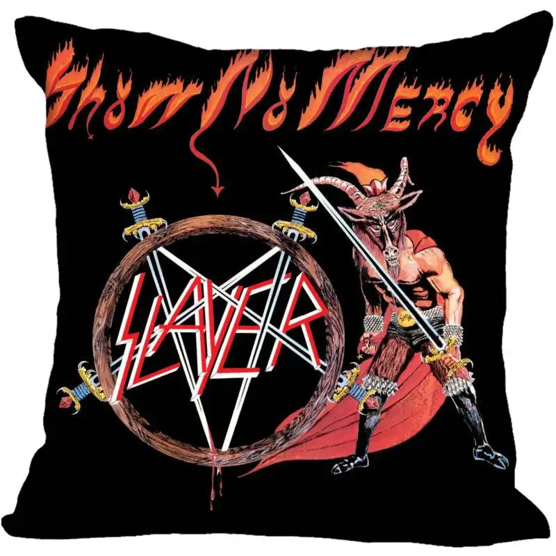 Заказная квадратная наволочка Slayer на заказ Чехол для подушки на молнии 40x40,45x45 см(с одной стороны