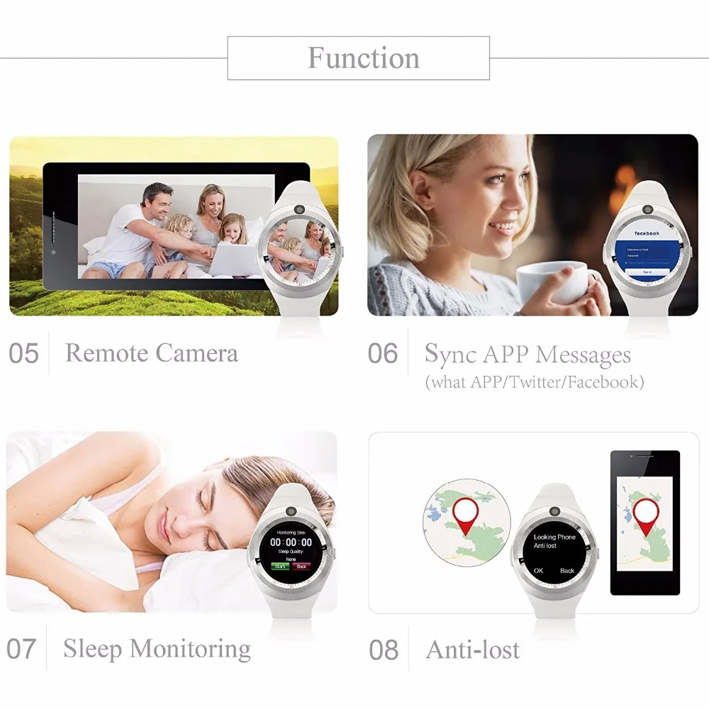 2018 Best T1 Bluetooth Heart Rate Monitor Blood Pressure Smart Watch for Children Kid Men Women Android Smartwatch