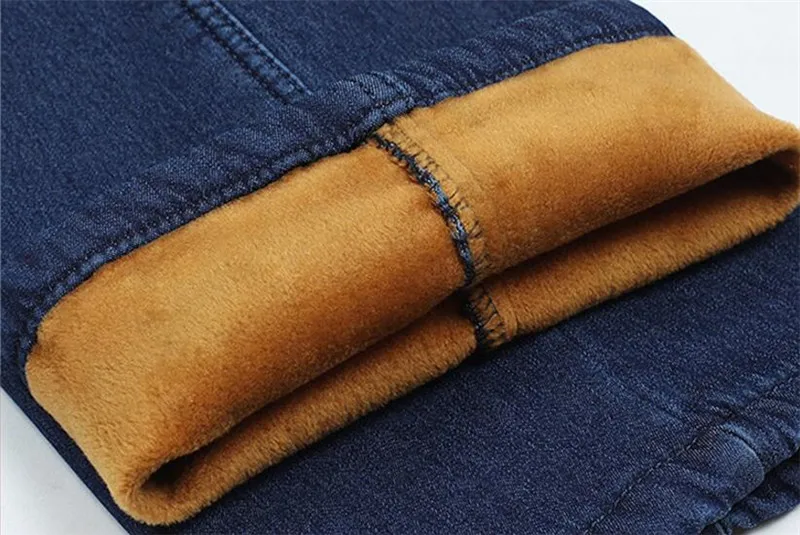 MORUANCLE новые мужские зимние теплые джинсы брюки с флисовой подкладкой термо джинсовые брюки для мужчин прямые теплые Хранитель размера плюс 30-42