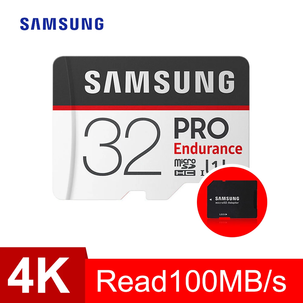 SAMSUNG PRO Endurance TF карта, 32 ГБ, 64 ГБ, 128 ГБ, Micro sd карта, Class10 MicroSDXC UHS-1 4K слот для карт памяти 100 МБ/с