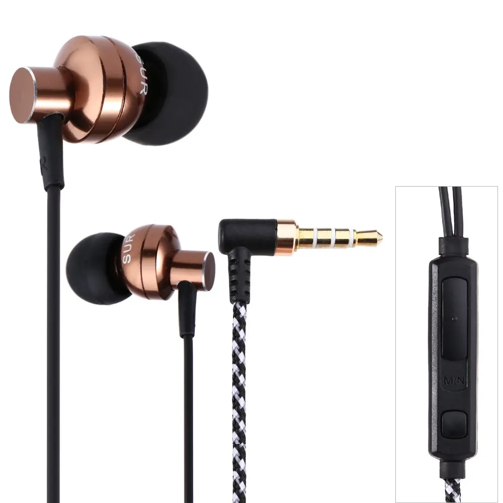 

JBMMJ SUR S808 HiFi Headsets In-Ear 3.5MM Plug Sports Stereo Music Earphones With Microphone For Phone Portable Media Player