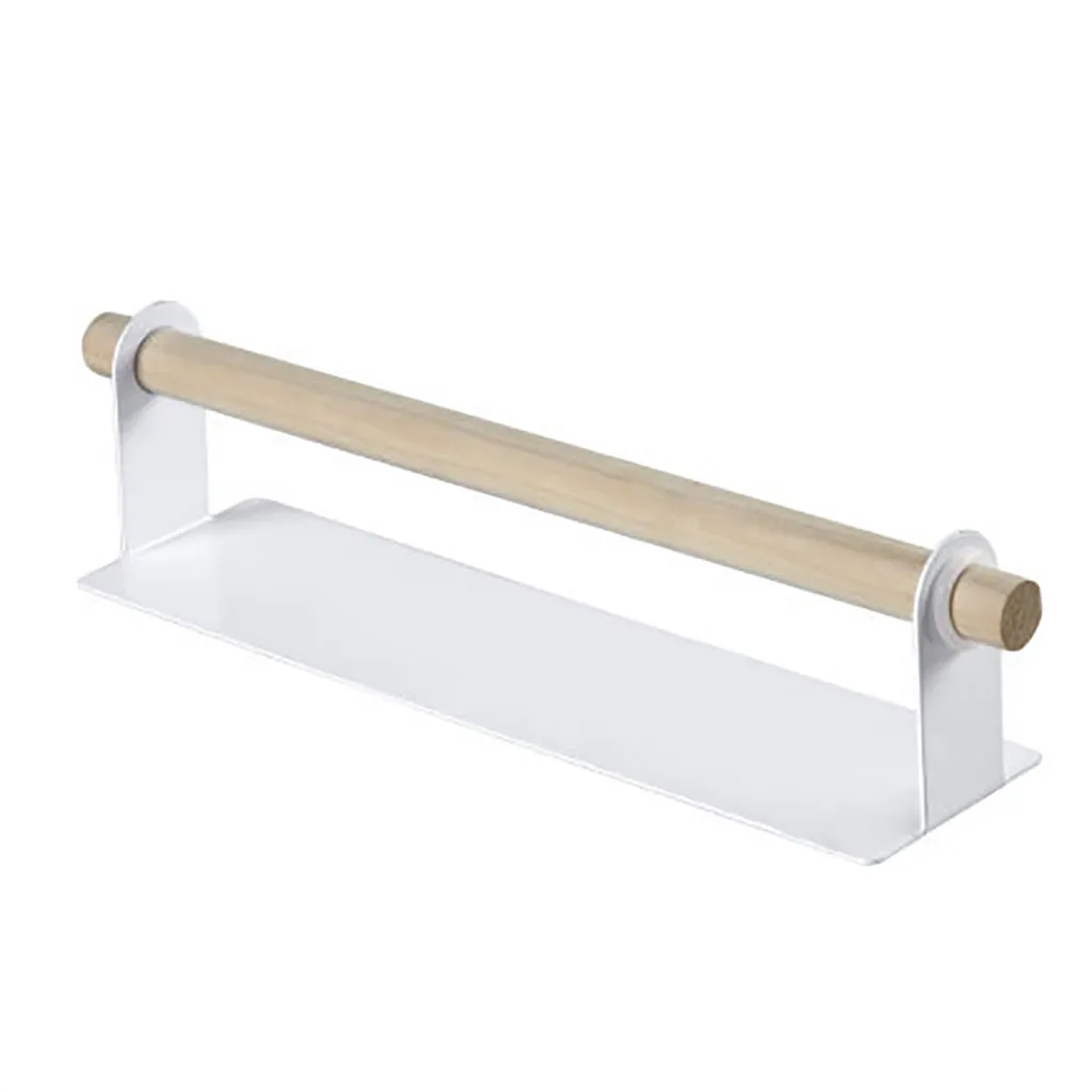 Клейкий бумажный держатель для полотенец под шкаф на крючок-вешалка кухонный шкаф для ванной Полка для полотенец Органайзер подвесной стеллаж - Цвет: Белый