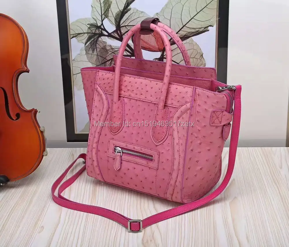 higher end luxury quality South Africa ostrich skin women tote handbag