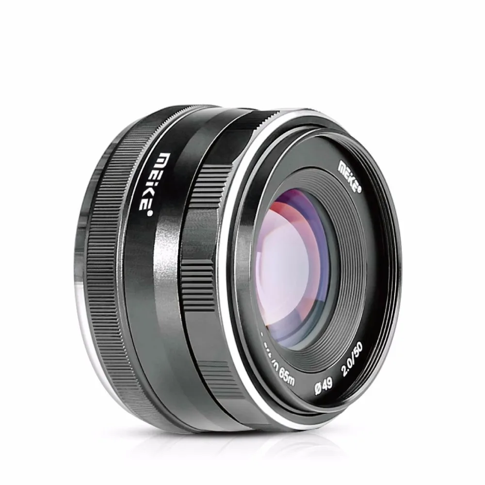 MEKE MK-E-50-2.0 50 мм f/2,0 объектив с фиксированным ручным фокусом для sony E mount беззеркальная камера a6300/a6000/a5100/a5000/NEX7/NEX6/NEX5n/NE