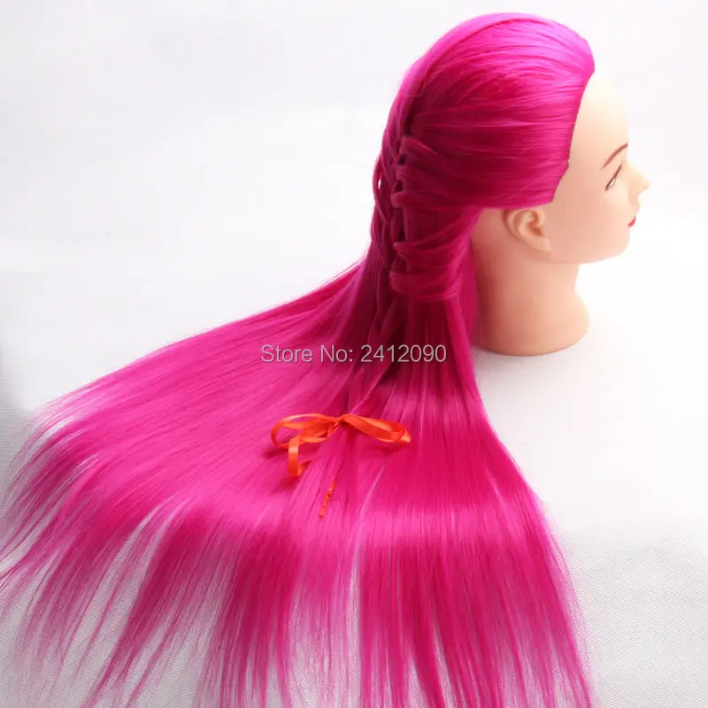 Red Yaki Hair Mannequin Head Hairdressing Professional Styling Head