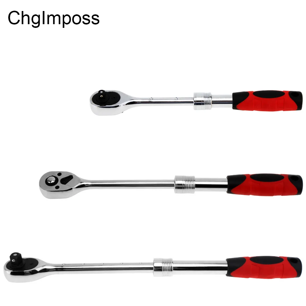 1Piece Cr V Flexible Ratchet Wrench 1/4" 3/8" 1/2" Allen Key Length