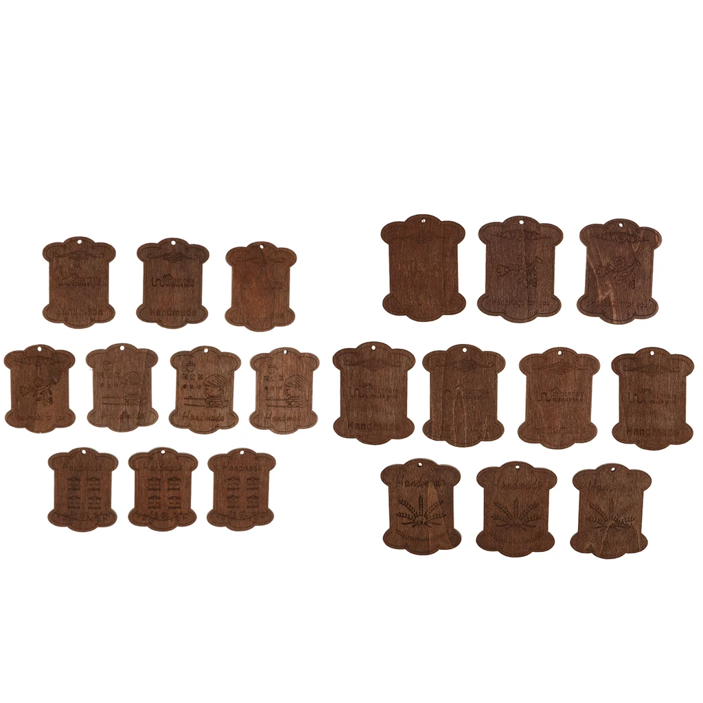 

fityle 10pcs Vintage Wooden Thread Wind Board Floss Bobbins Wire Coils for Craft Stitch Cross Stitch Storage Stand