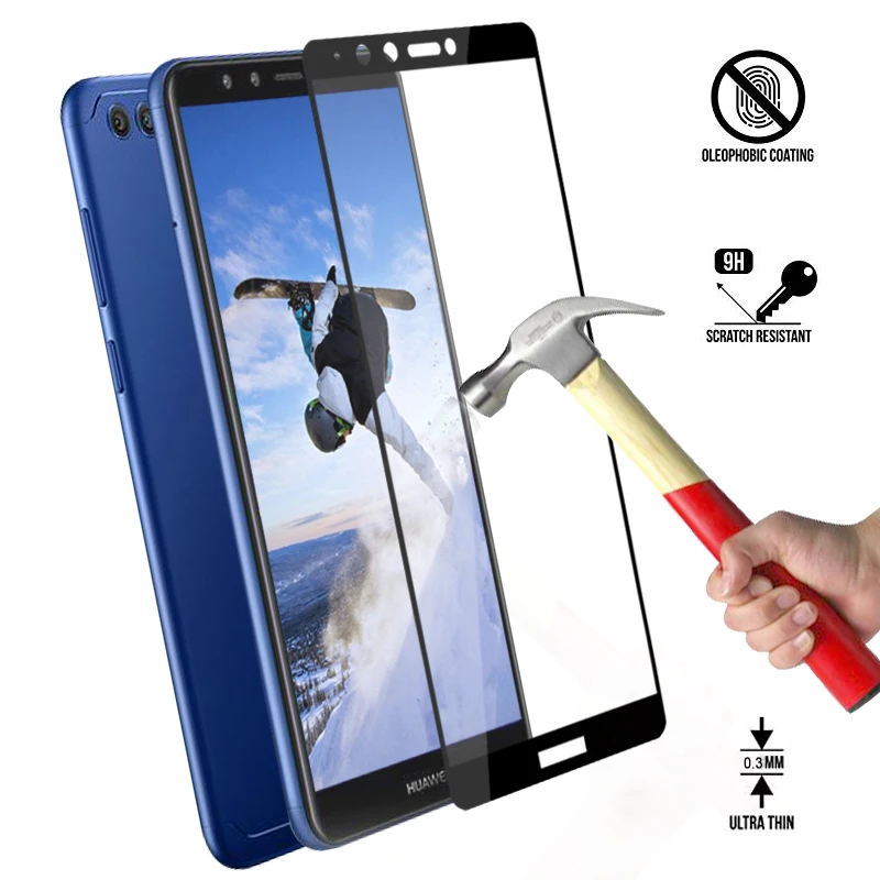 

Full Curved Screen Protector for Huawei Y9 2018 FLA-AL00 AL10 AL20 Ultrathin Protective Tempered Enjoy 8 Plus Toughened Glass