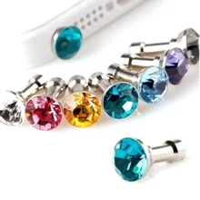 10 шт., сотовый телефон аксессуары Кристалл Bling Анти пылезащитный Разъем 3,5 мм пробка для мобильного телефона и любого 3,5 мм разъем для наушников