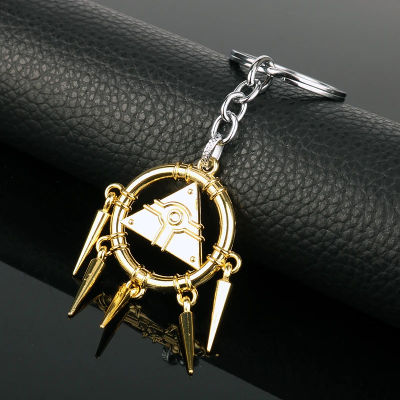 MQCHUN Yu-Gi-Oh Millennium Rod Золотой металлический талисман брелок на ключи с кольцом из сплава Косплей Аниме YuGiOh кулон брелок кольцо porte clef