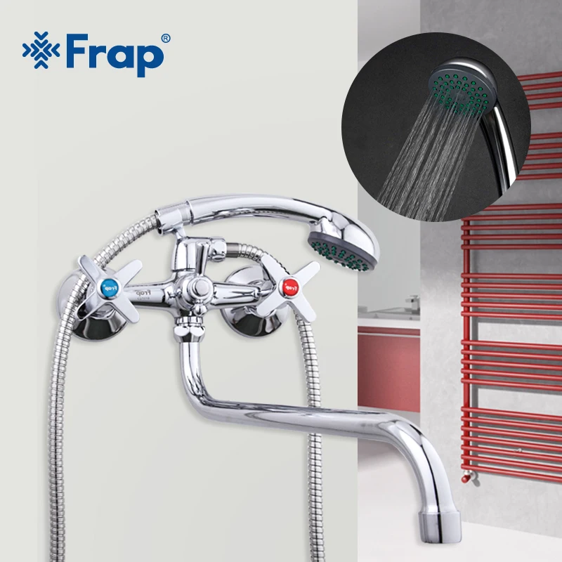 

Frap Bathroom faucets long water outlet tube move 90 degrees left and right Simple style hot and cold water F2220