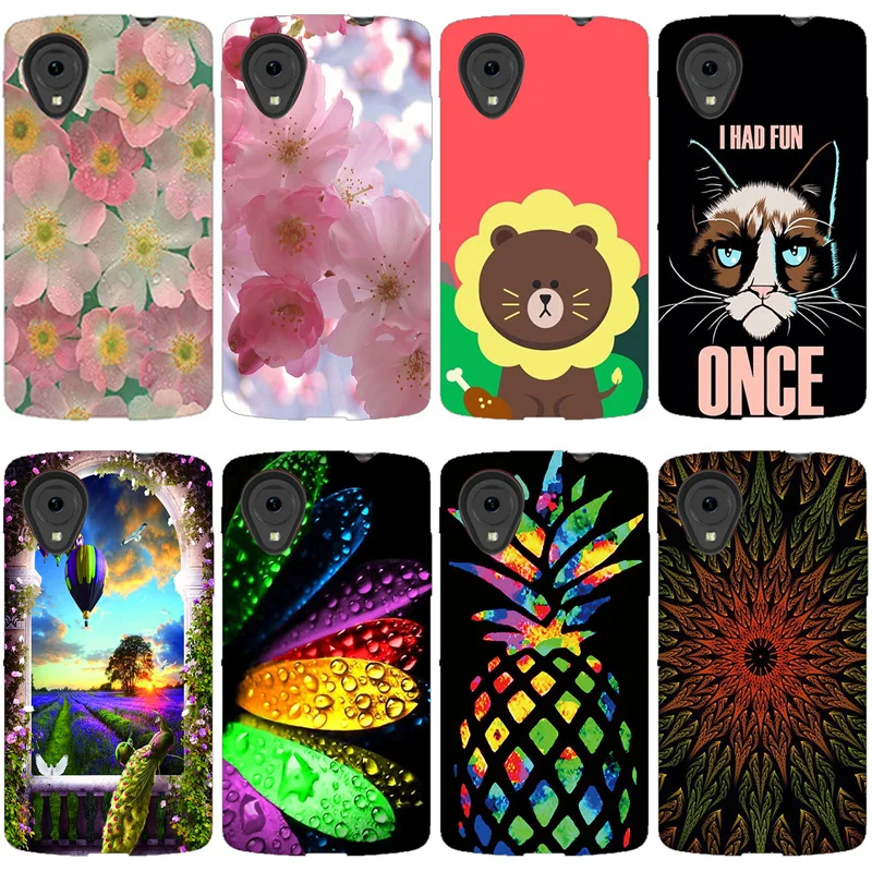 Милый мультяшный Мягкий силиконовый чехол Coque для LG Google Nexus 5 E980 D820 D821 красочный с