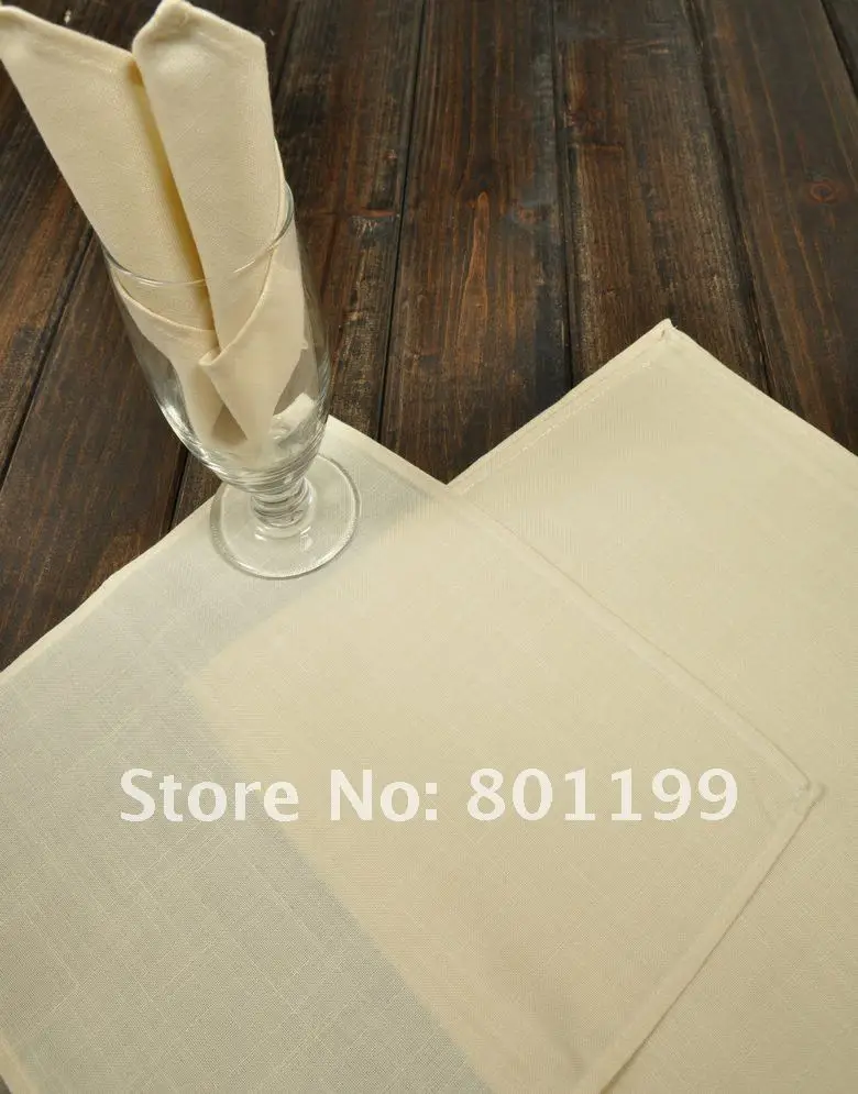50 OFF Polycotton beige Napkins 16X16 Inch (40x40cm) Squarein