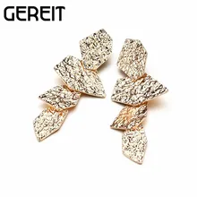 GEREIT европейские геометрические серебряные золотые серьги панк длинные серьги для женщин Дубай ювелирные изделия сережки-гвоздики