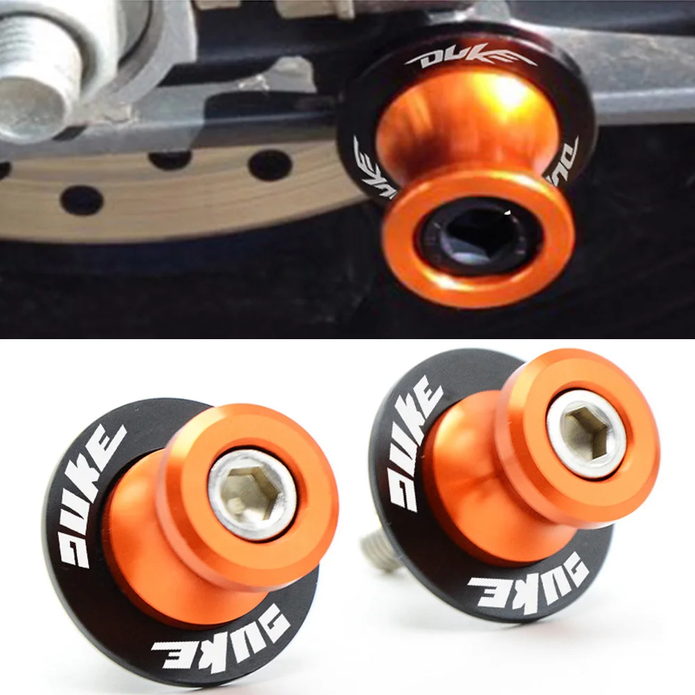 

2018 Orange With DUKE LOGO Motorcycle Swingarm Spools slider stand screws For KTM 390 Duke RC390 2013 2014 2015 2016 2017