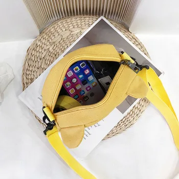 

Hot Selling 1 Pcs Women Shoulder Crossbody Bag Cute Pig Shape Canvas Zipper for Mobile Phone -B5