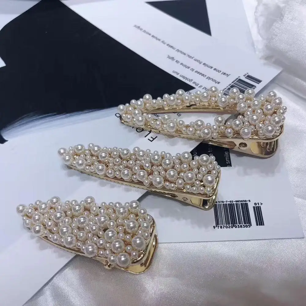 

2019 Trendy Fashion Love Heart Round Geometric Simulated Pearl Hairclip For Women Charm Graceful Hair Pins Headwear Barrettes