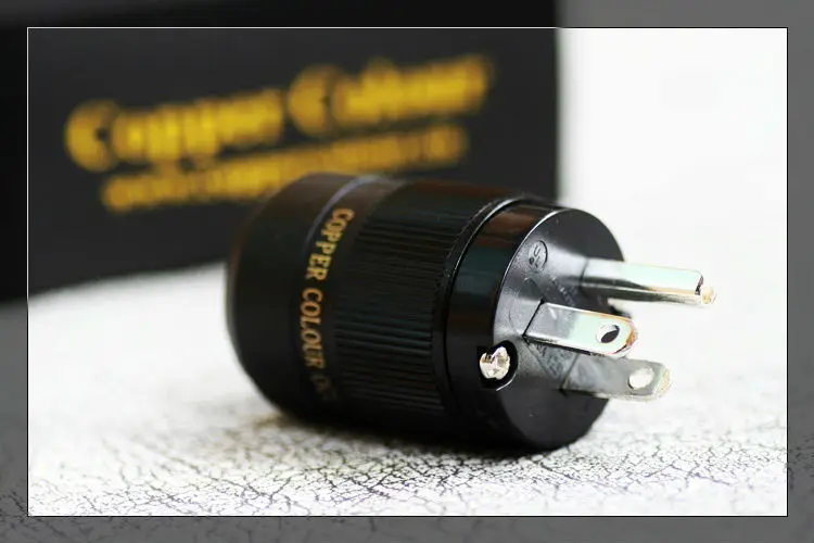 

Free shipping one pair Copper Colour AC Power Electric US Plug IEC power cord plugs OCC 6N with Silver-Plated
