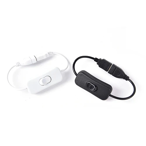 New Arrival 28cm Woopower Copper Material LED Lamp Power Line USB Cable Male to Female Switch ON OFF Cable Toggle