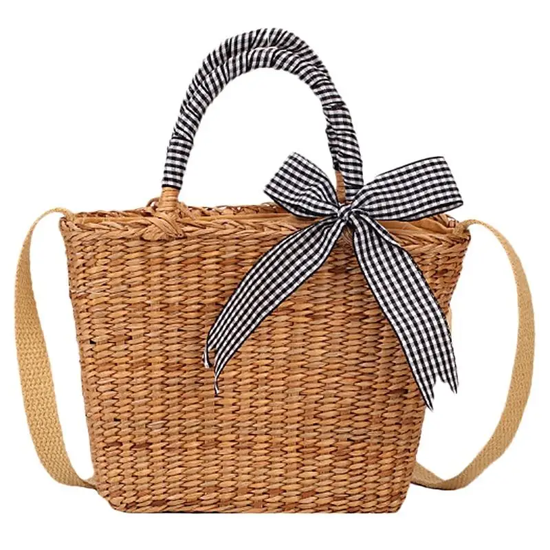 

Handmade Woven Handbags For Women Fashion Woven Rattan Bag New Design Retro Shoulder Bag Boho Female Straw Beach Bag