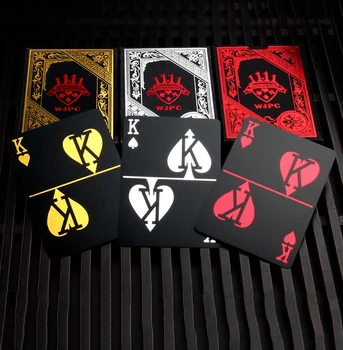 

Gold Foil Plated plastic Poker Game Playing Cards Gift Collection Black Poker cards play trick gift 3 color