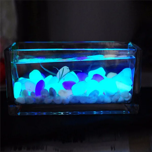 10 шт./упак. красочные светящиеся светоизлучающие искусственный камешек каменный аквариум с рыбками аквариумный камень украшения - Цвет: Белый