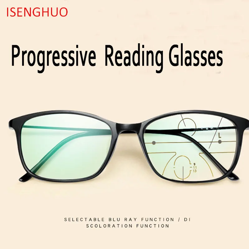 Isenghuo Tr90 рамка multi-фокусное прогрессивный очки для чтения Для мужчин пресбиопические очки Gafas De Lectura диоптрий очки 1,0-3,0