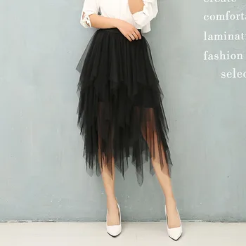 

Female Mesh Fashion Skirt Summer Womens Solid Color Tulle Skirt Medium Tutu Skirts