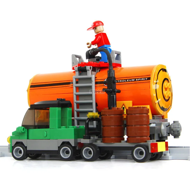 

AUSINI Model building kits compatible with lego Mobile Gas Station 3D blocks Educational model building toys hobbies for childre