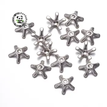 

Antique Silver Color Tone Flower Tibetan Silver Color Bead Caps 8.5mm Hole: about 1mm