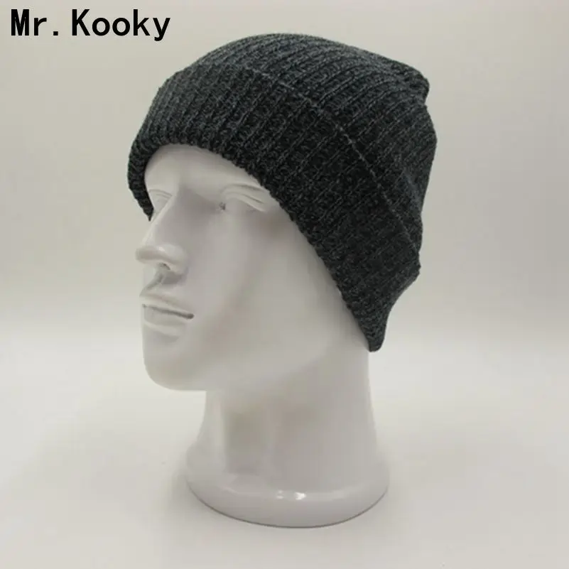 

Mr.Kooky Winter Solid Cotton Knit Hats Women's Men's Baggy Beanies Crochet Slouchy Cap Unisex Warm Soft Skullies Toucas Gorros