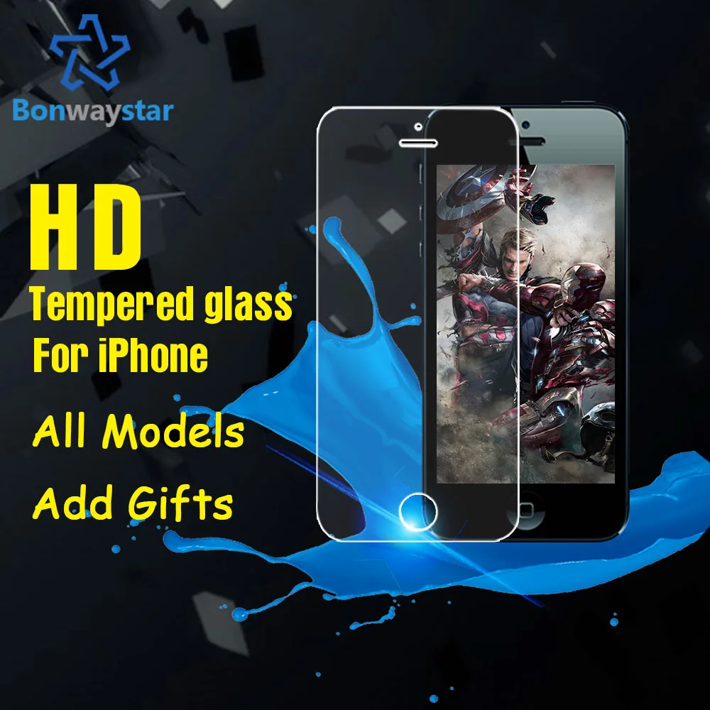 

Tempered glass for Apple iPhone All models Protective glass on 5 5s 6s 7 7 plus 8 X Screen protector for mobile phone protection