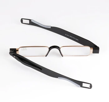 

TR90 Folding Presbyopic Reading Glasses Convenient 360 Revolving Pen Hooks Diopter +150 +200 Glasses Women Men