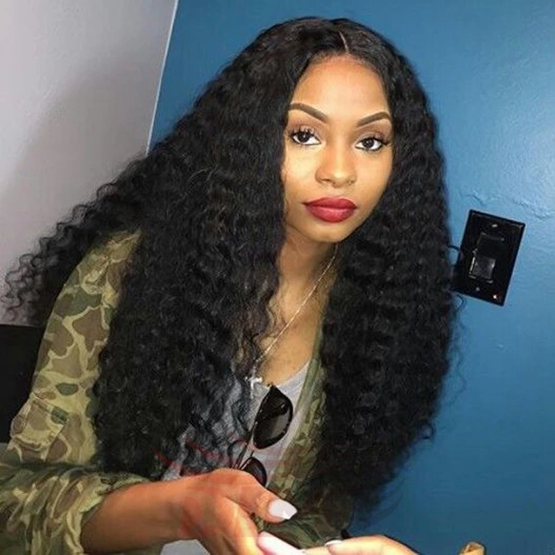 

cheap Brazilian remy deep wave hair lace front wig glueless with baby hair 22 inch human hair full lace wigs bleached knots