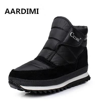 2017 New Factory Outlet Waterproof winter men boots top quality black mens snow boots fashion cotton