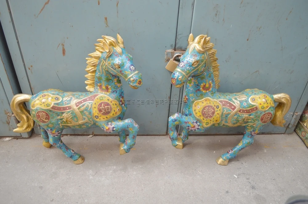 

Copper filigree Enamel Cloisonne gilt lucky of male and female money copper decoration