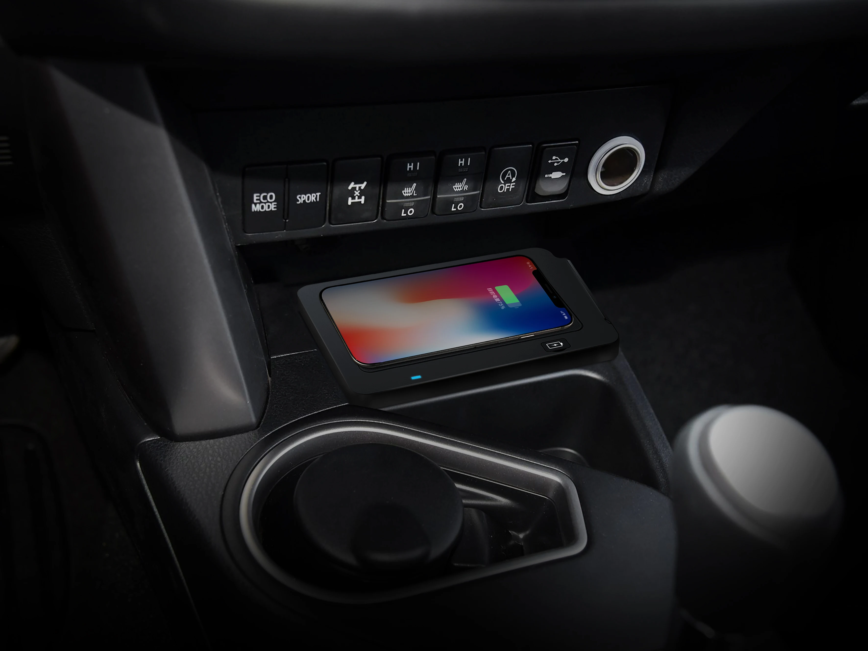 

Qi автомобильное беспроводное зарядное устройство для iPhone Samsung S10 S9 Toyota RAV4 2016 2017 2018 2019, держатель для телефона
