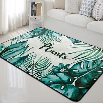 

Tropical Green Plants Thick Carpet Rug Nordic Style Carpet For Living Room Bedroom Decor Rectangular Sofa Room Kids Floor Mats