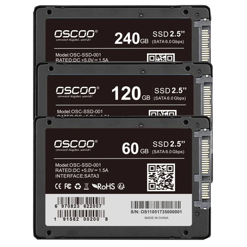 

OSCOO SSD Hard Drive Disk Disc Solid State Disks Internal SSD 2.5 inch SATA III HDD Hard Disk HD SSD for Notebook PC Laptop
