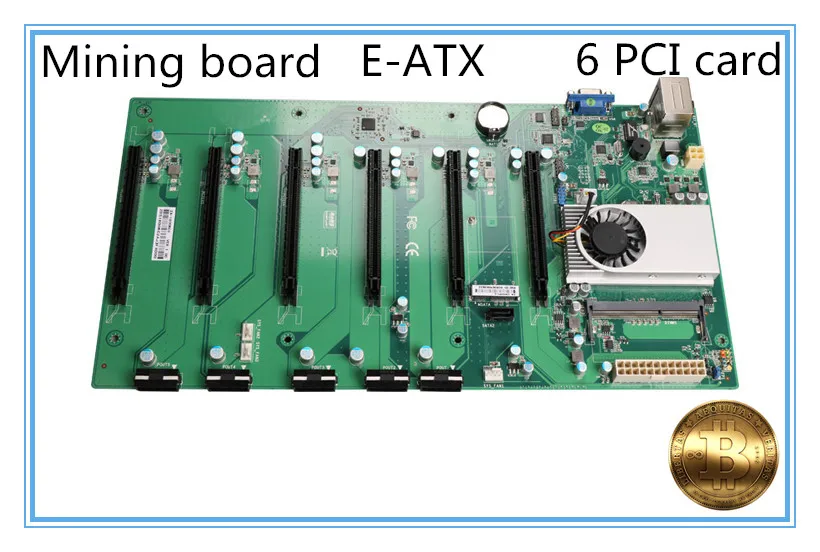 D1800 Mining motherboard with cpu ddr3 6 card motherboard mainboardin