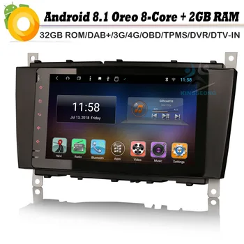 

Octa Core Android 8.1 Autoradio Car GPS DAB+ WiFi 4G Radio DVR OBD Sat Nav for Mercedes Benz C/CLC/CLK Class W203 W209