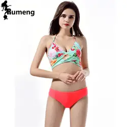 RUMENG Плавательные костюмы бинты Бикини 2018 пикантные пляжные купальники Для женщин купальный костюм бразильский комплект бикини R0086
