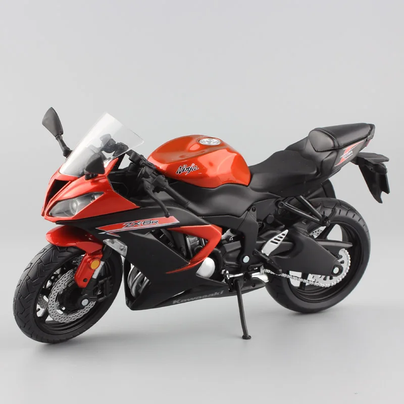Kopen 112 schaal mini Kawasaki Ninja ZX 6R Sport bike metal Motorcycle diecast sport road racing model collection auto speelgoed voor kinderen