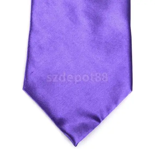Твердые Цвет атласный шейный галстук для мужчин-фиолетовый