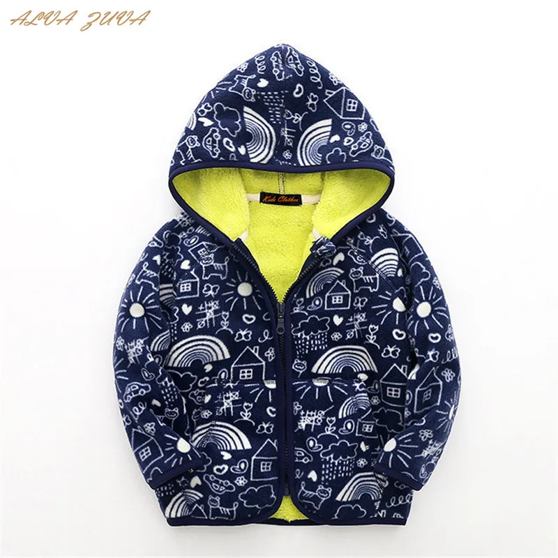 

New 2018 Autumn Winter Children Fleece Hoodies Coats Kids Outerwear Jackets Baby Boys Girls Full-Print Warm Sweatshirts Cyy280